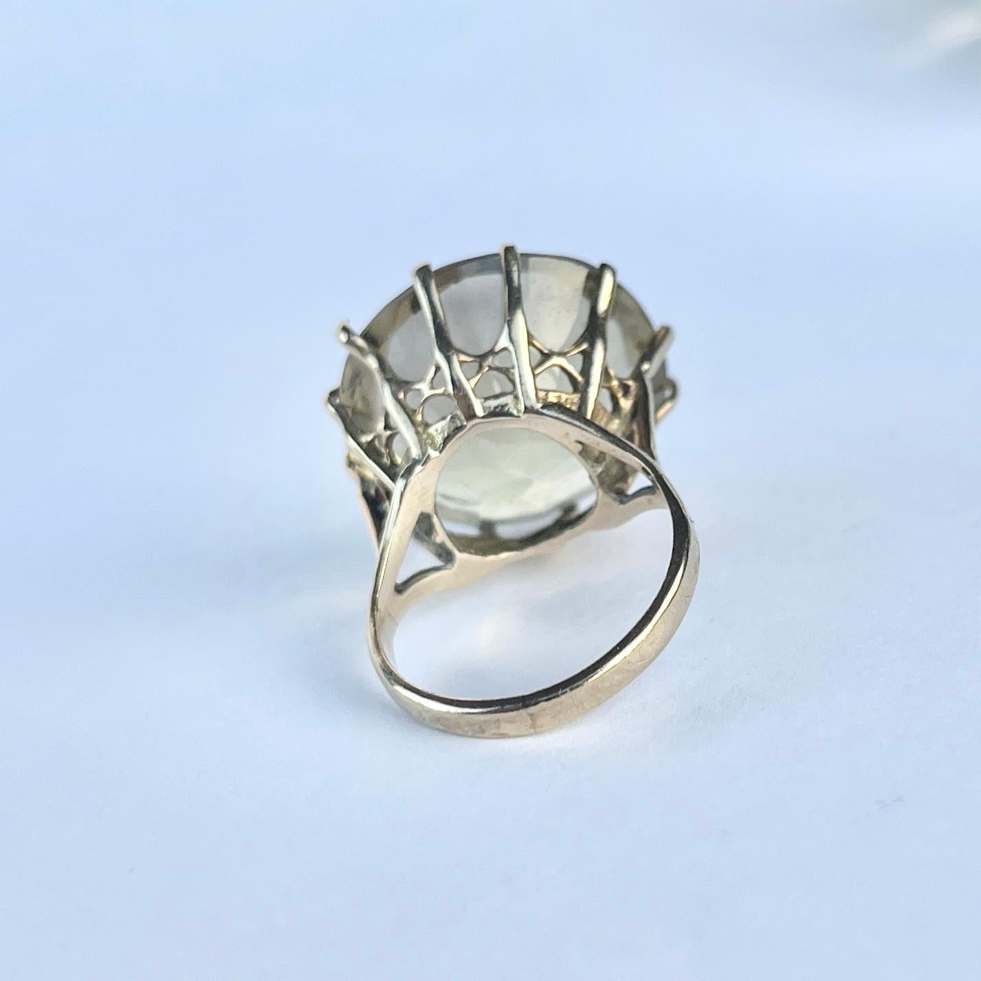 Cocktailring aus Citrin und 9 Karat Gold mit Citrin im Zustand „Gut“ im Angebot in Chipping Campden, GB