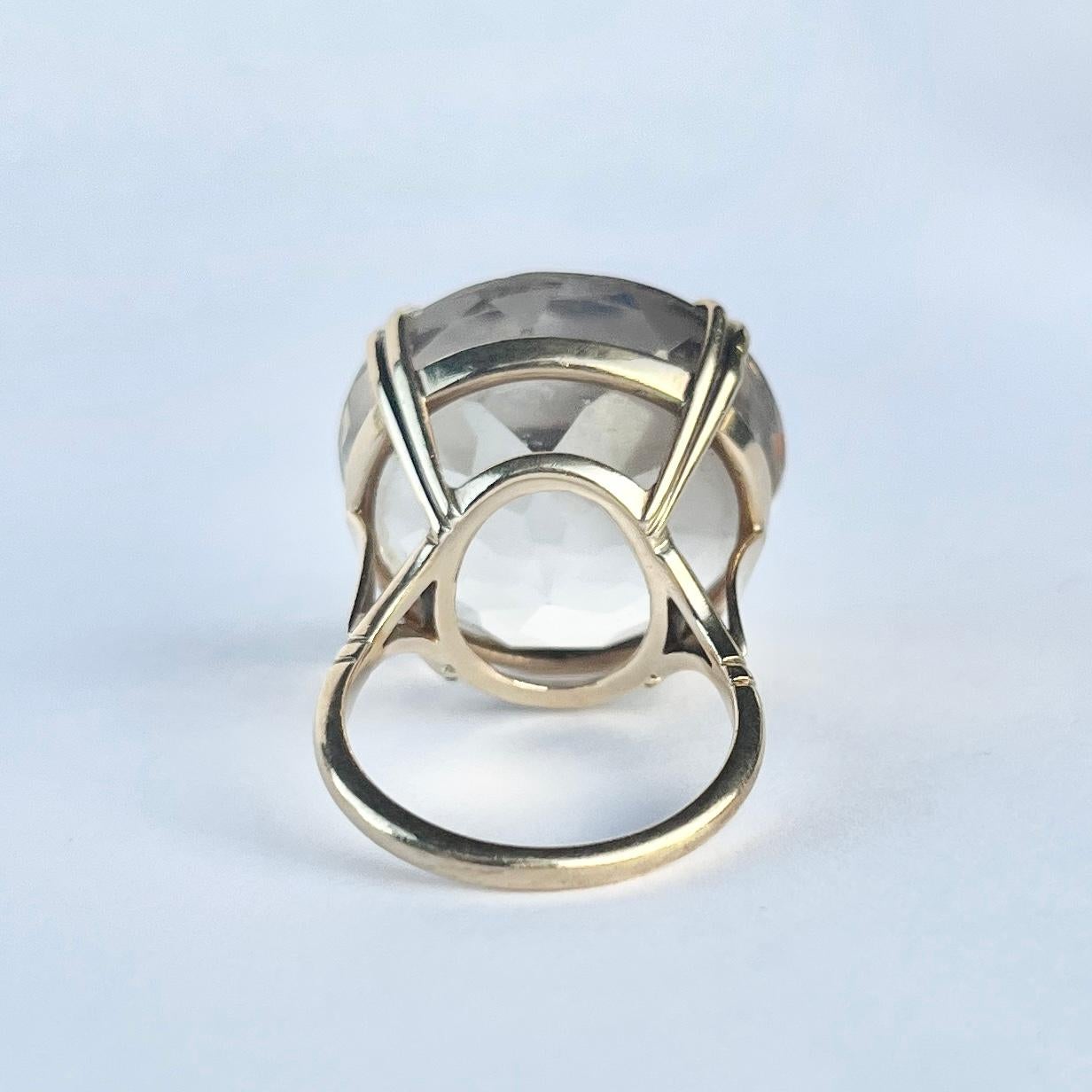 Cocktailring aus Citrin und 9 Karat Gold mit Citrin im Zustand „Gut“ im Angebot in Chipping Campden, GB