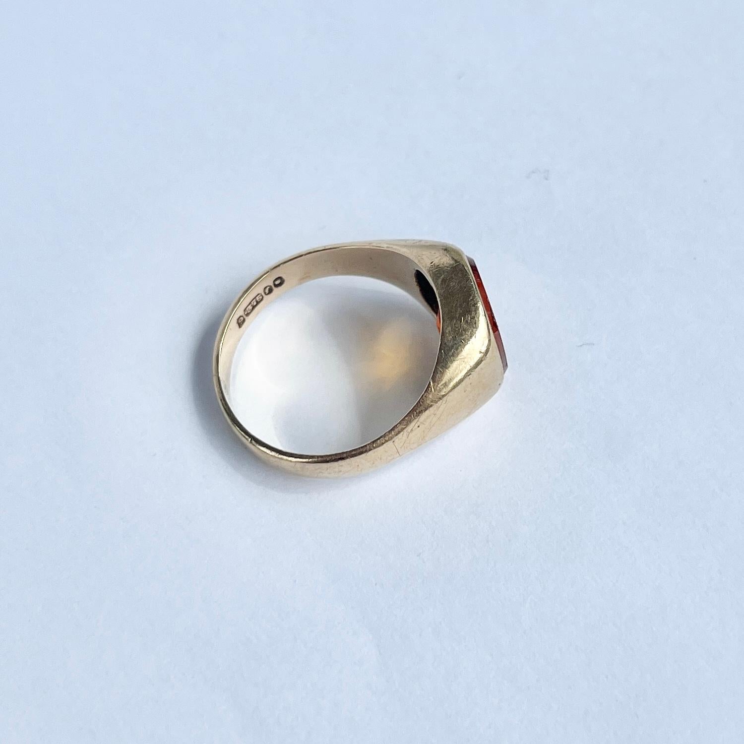 Women's Vintage Citrine and 9 Carat Gold Cocktail Ring