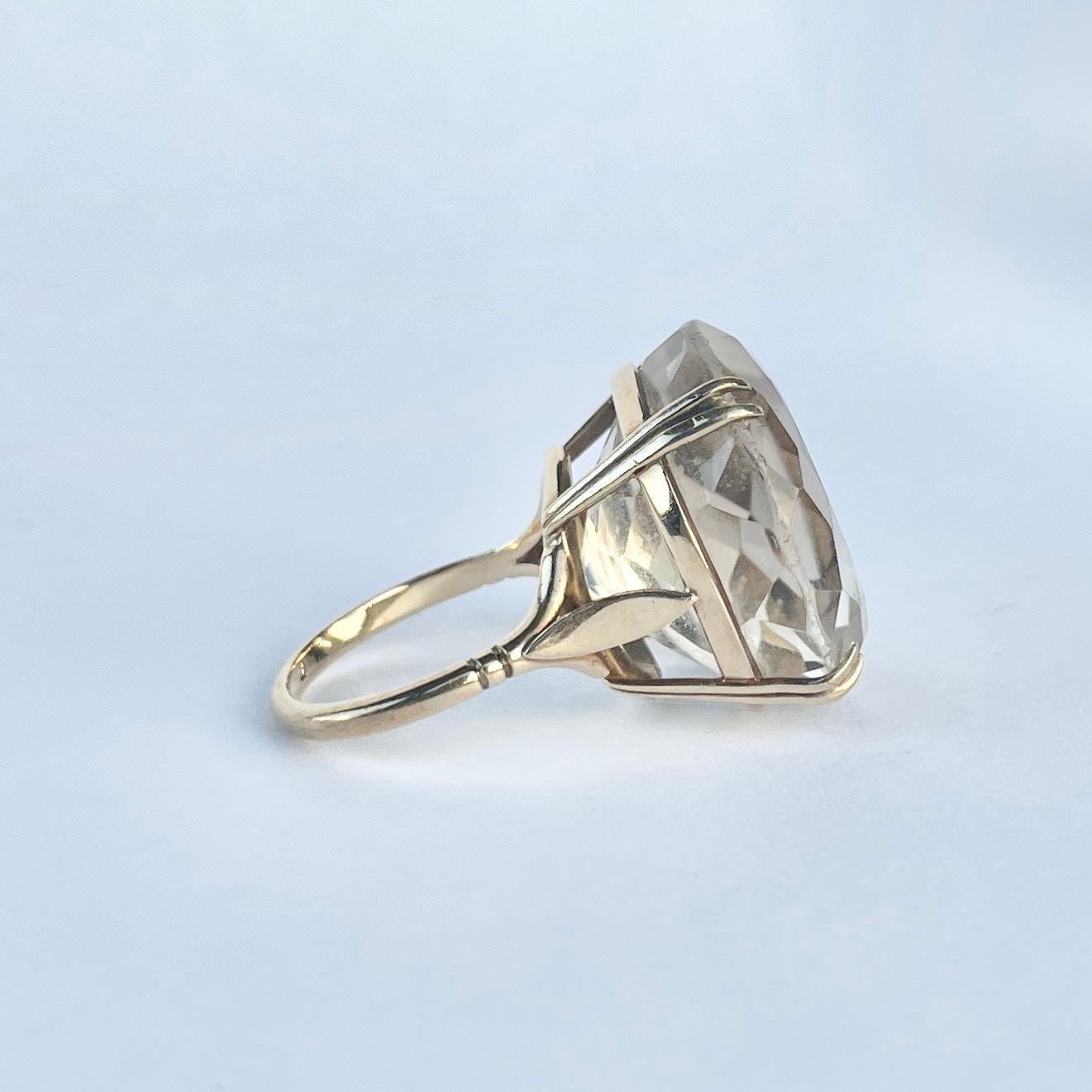 Cocktailring aus Citrin und 9 Karat Gold mit Citrin Damen im Angebot