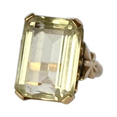 Vintage Citrine and 9 Carat Gold Cocktail Ring