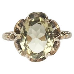 Bague cocktail vintage en or 9 carats et citrine