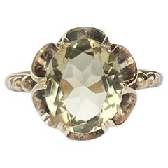 Retro Citrine and 9 Carat Gold Cocktail Ring