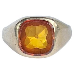 Vintage Citrine and 9 Carat Gold Cocktail Ring