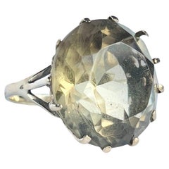 Anello cocktail vintage con citrino e oro 9 carati