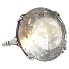Anillo de cóctel vintage de citrino y oro de 9 quilates