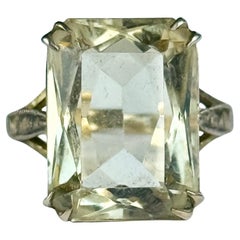 Anillo de cóctel vintage de citrino y oro de 9 quilates