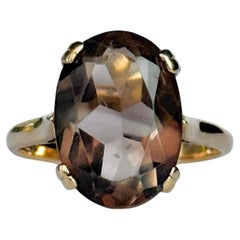 Vintage Citrine and 9 Carat Gold Cocktail Ring