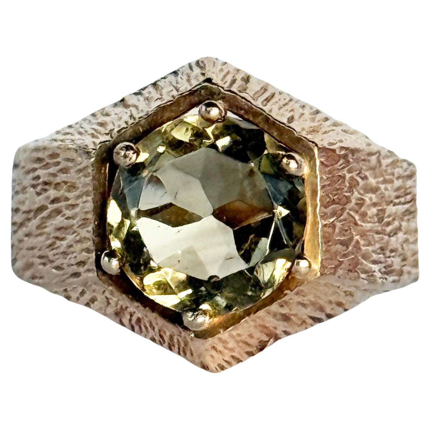 Cocktailring aus Citrin und 9 Karat Gold mit Citrin