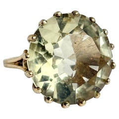 Vintage Citrine and 9 Carat Gold Cocktail Ring