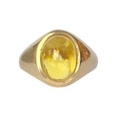 Vintage Citrine and 9 Carat Gold Ring