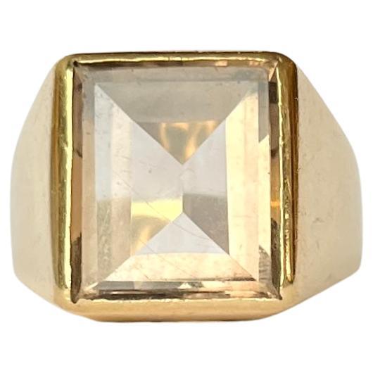 Antique Citrine and 9 Carat Gold Double Heart Ring at 1stDibs