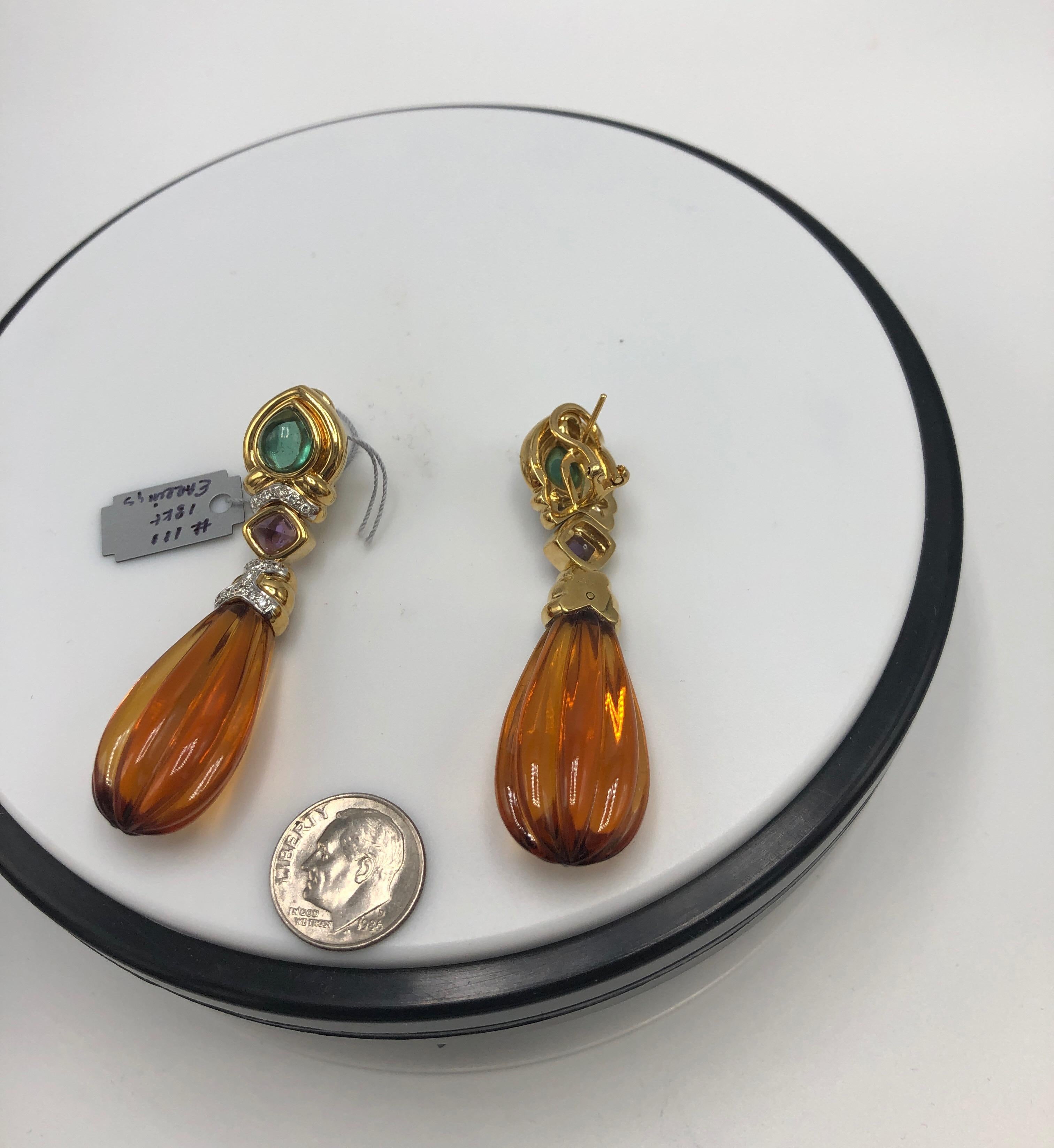 vintage citrine earrings