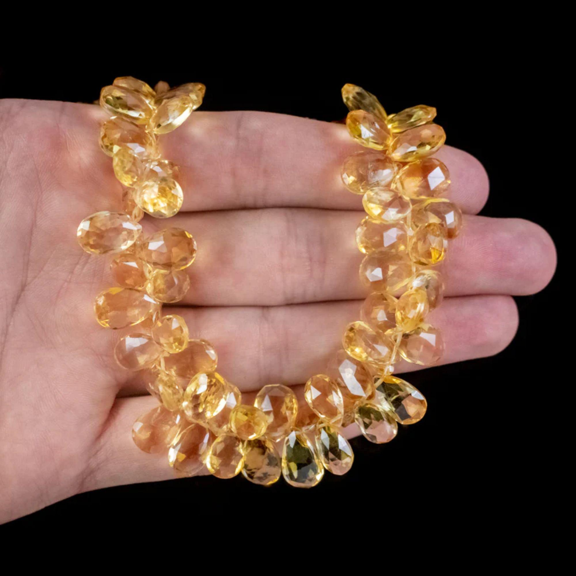 Vintage Citrine Cluster Necklace Silver Clasp In Good Condition For Sale In Kendal, GB