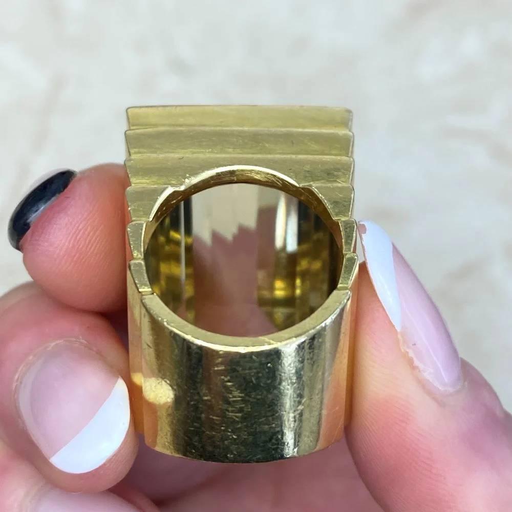 Vintage Citrine Cocktail Ring, 18k Yellow Gold, Circa 1940 For Sale 5