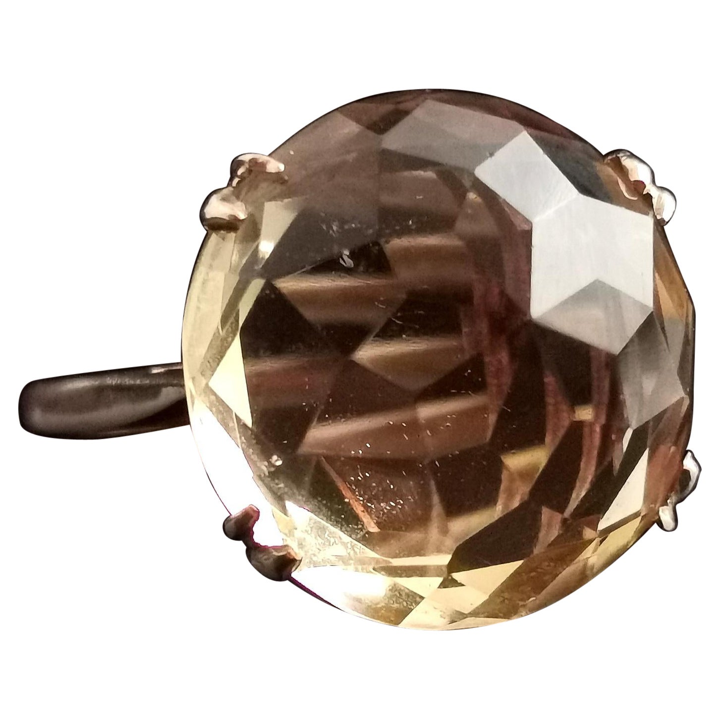 Vintage Citrine Cocktail Ring, 9 Karat Yellow Gold, 1960s