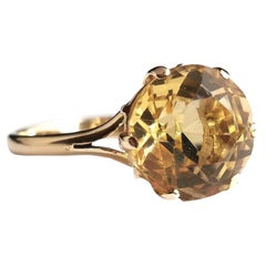 Vintage Citrine Cocktail Ring, 9k Yellow Gold