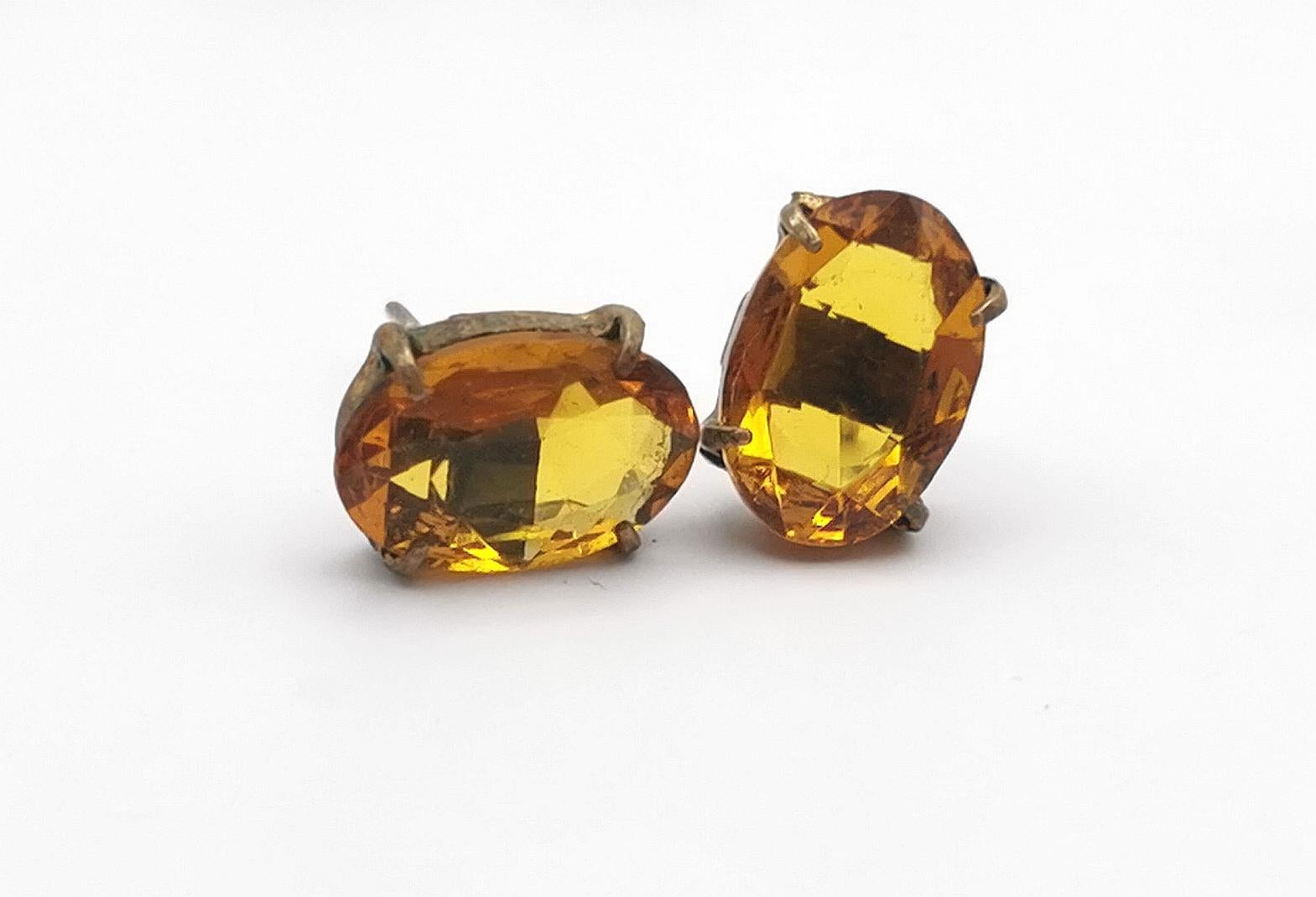 Vintage Citrine paste riviere necklace and earrings, demi parure 3