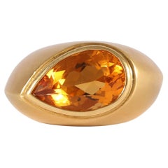 Vintage Citrine Pear Shaped Chunky Ring