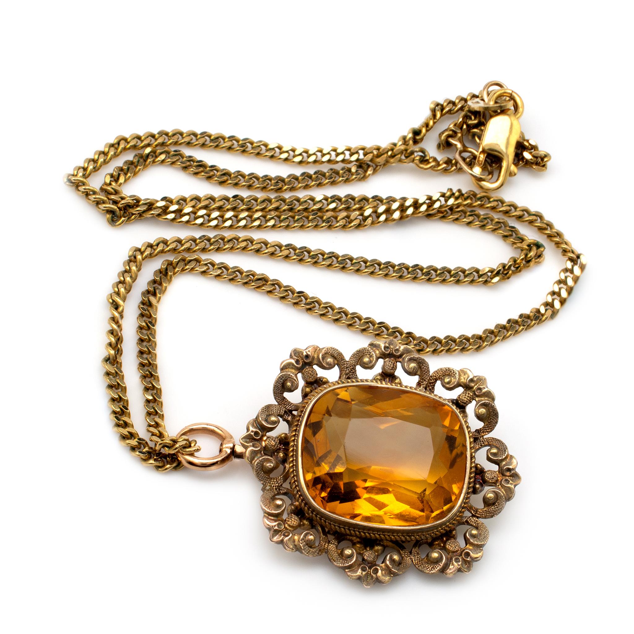 Antique citrine necklace outlet
