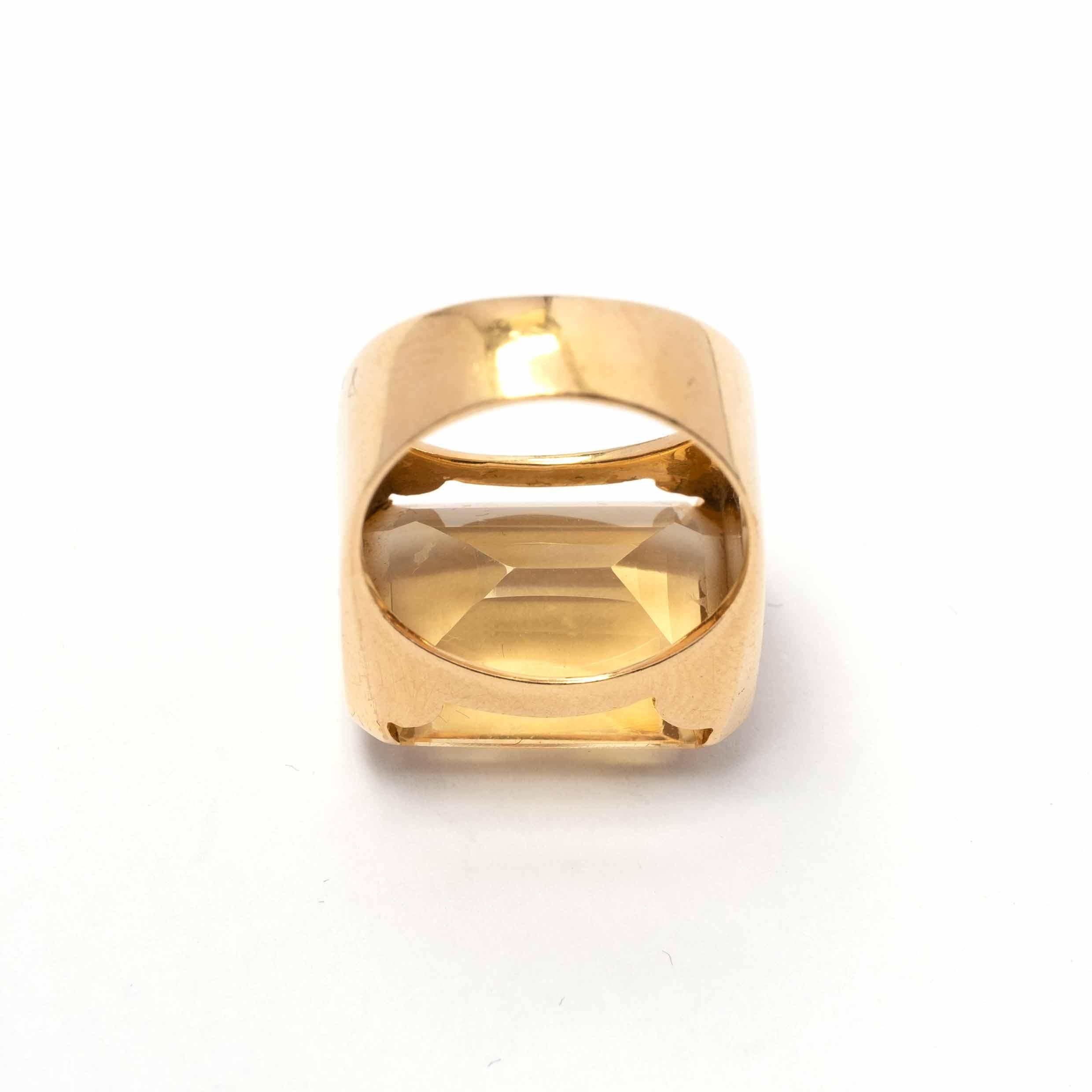 Bague vintage en quartz citrine Bon état - En vente à Milano, MI