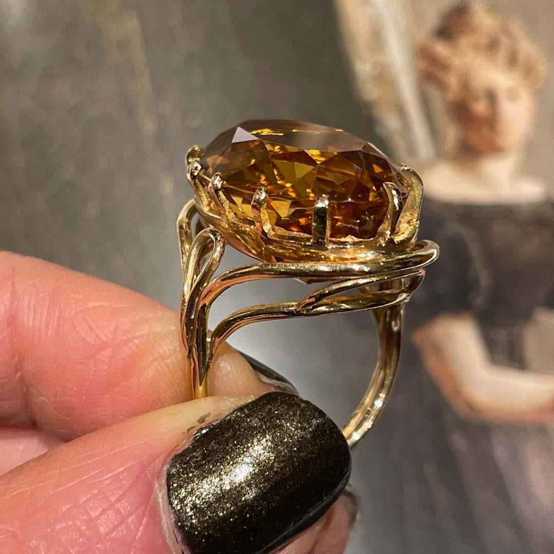 Women's Vintage Citrine Quarz Ring For Sale