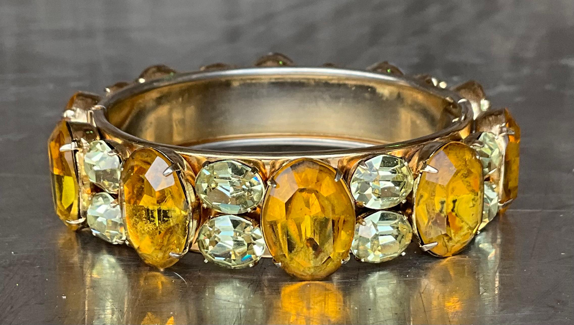 Bangle vintage con citrino e strass In condizioni buone in vendita a Lake Worth Beach, FL