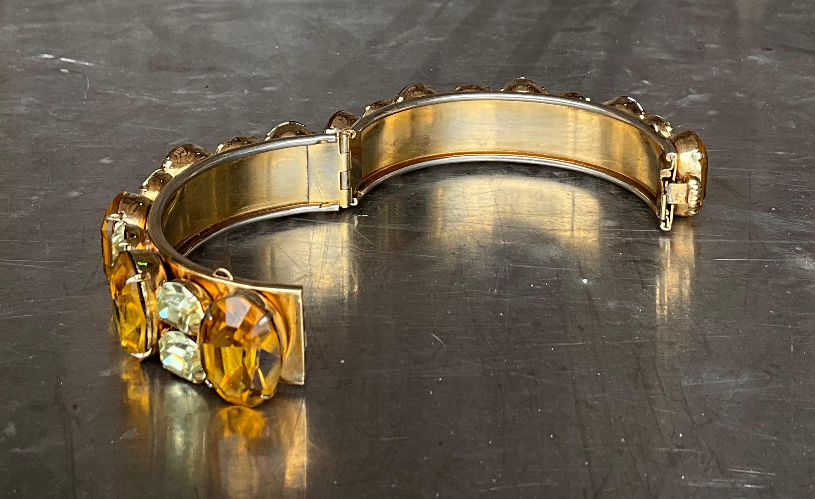 Bangle vintage con citrino e strass in vendita 4
