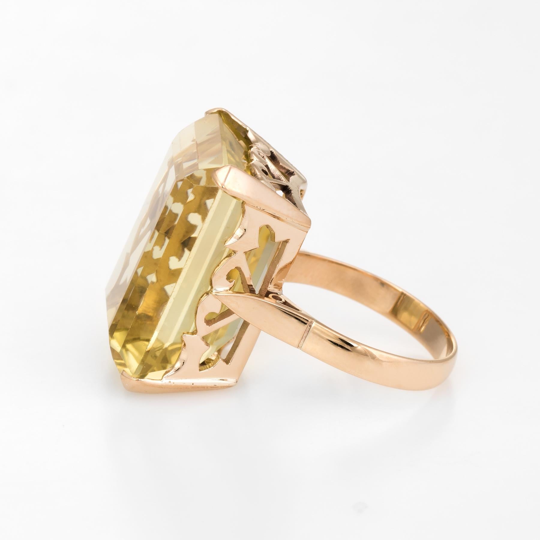 emerald cut citrine ring yellow gold