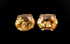Vintage Citrin-Ohrstecker, 9k Gelbgold