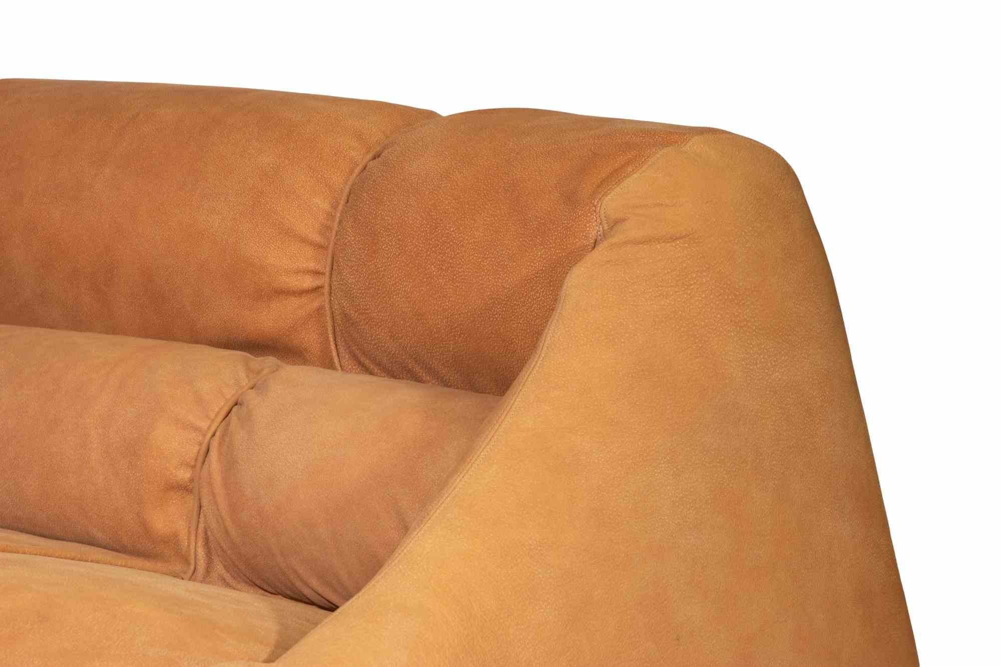 Italian Vintage Ciuingam Leather Sofa by De Pas, D'Urbino and Lomazzi for Zanotta-1960s For Sale