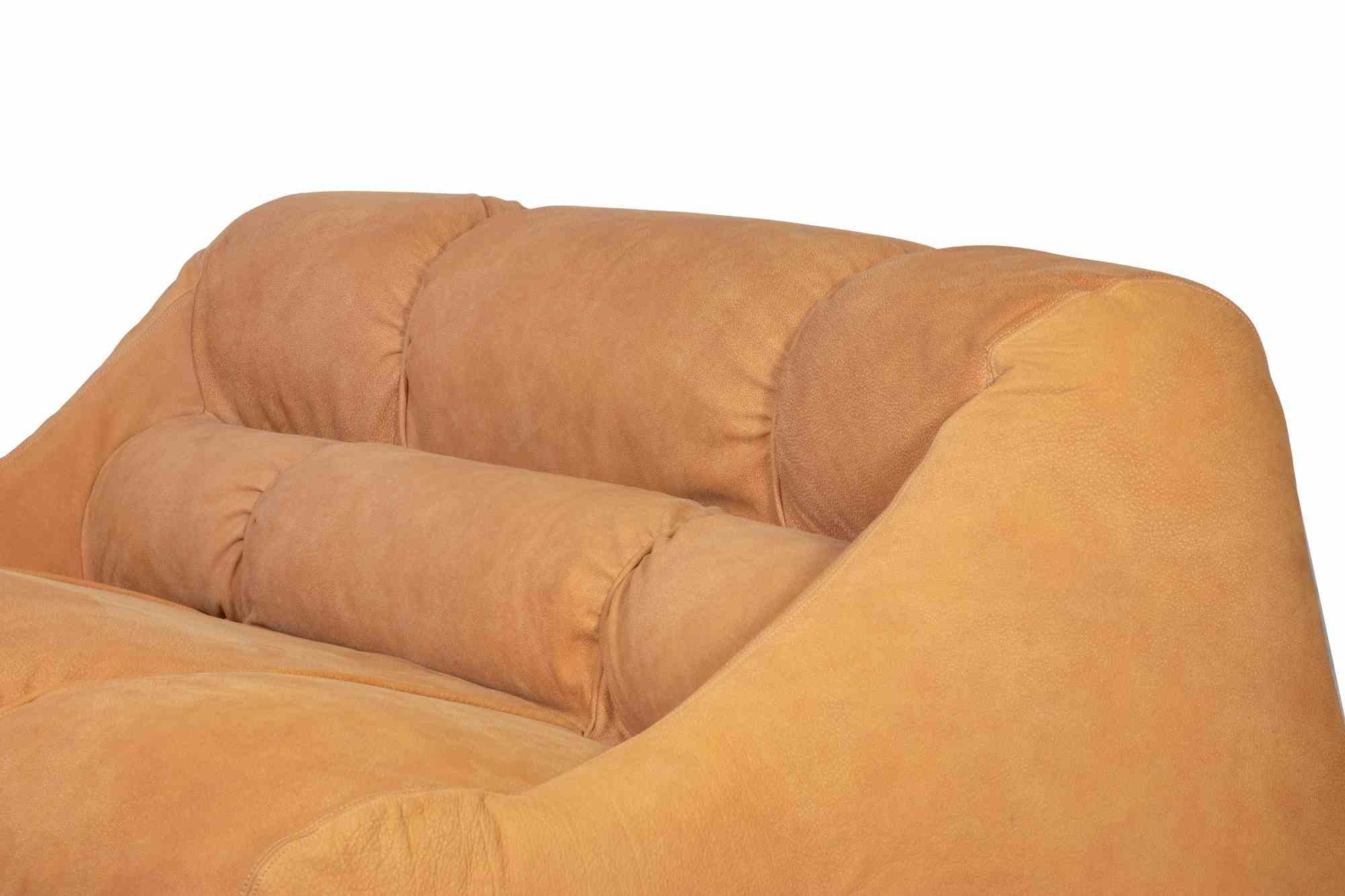 Mid-20th Century Vintage Ciuingam Leather Sofa by De Pas, D'Urbino and Lomazzi for Zanotta-1960s For Sale