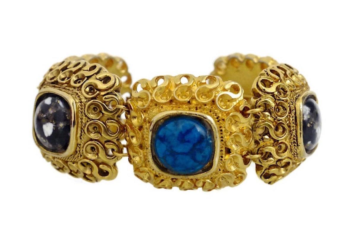 Women's Vintage Claire Deve Byzantine Turquoise Stone Bracelet For Sale
