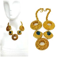 Vintage Claire Deve Byzantine Turquoise Stone Necklace