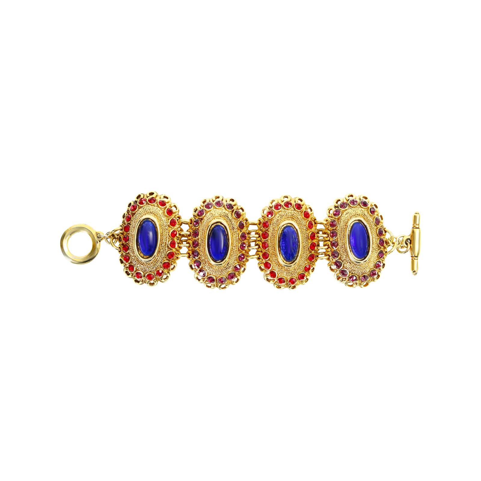Vintage Claire Deve Pulsera de Resina Mogul Tono Dorado Circa Década de 1980 en venta 1