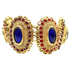 Bracciale vintage Claire Deve in resina Mogul in tonalità oro, circa anni '80