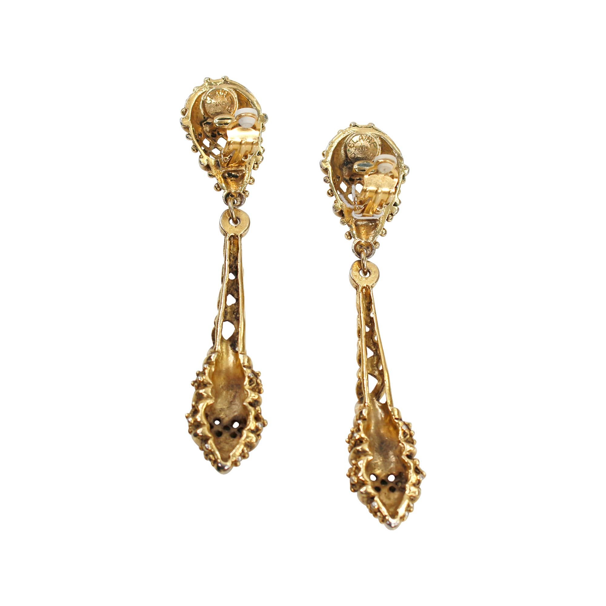 Boucles d'oreilles longues en or Claire Deve Pour femmes en vente