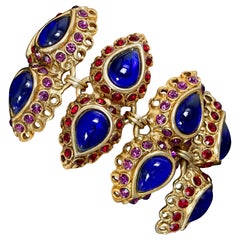 Vintage CLAIRE DEVE Mogul Jewelled Cuff Bracelet