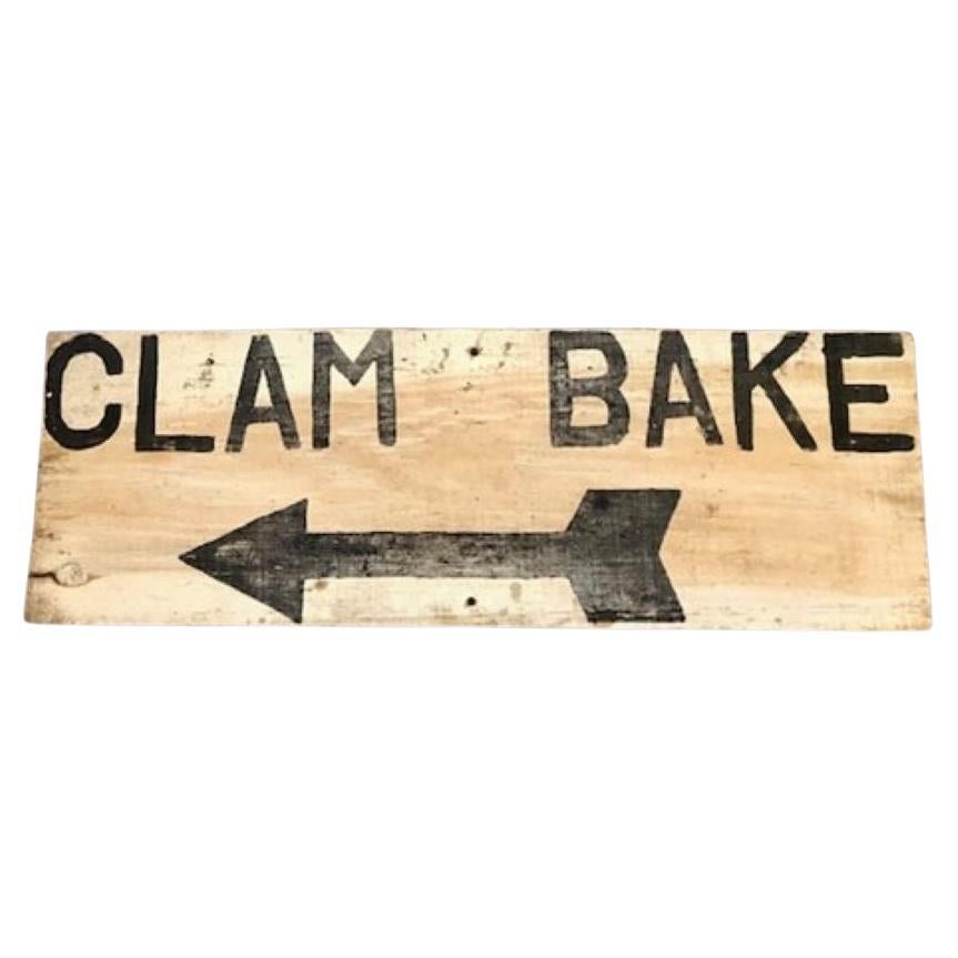 Vintage Clam Bake Schild, circa 1960er Jahre im Angebot
