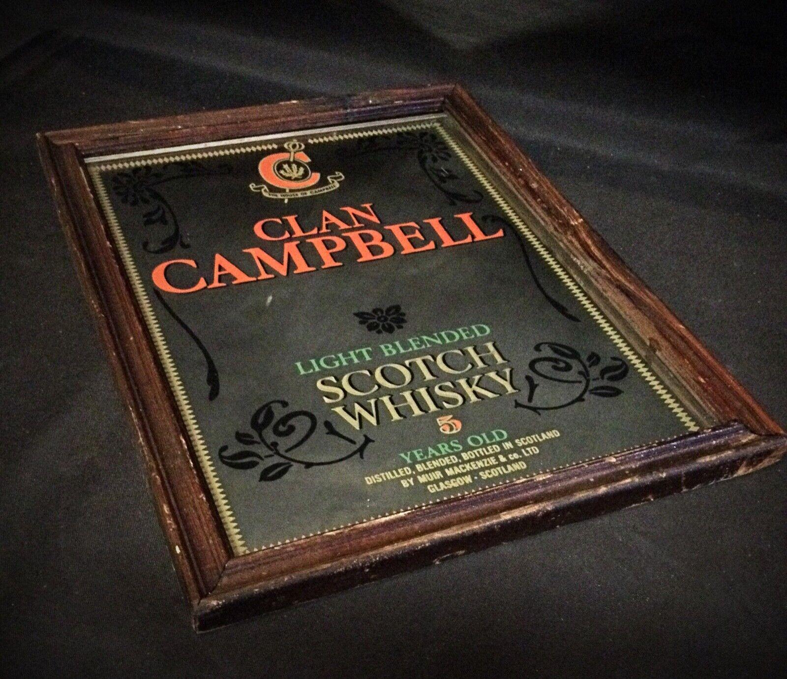 Miroir Scotch vintage Clan Campbell - 2Y54 Bon état à Bordeaux, FR