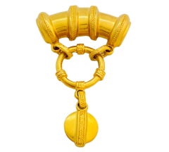 Broche Vintage CLARA STUDIO or mat Etrusque designer runway