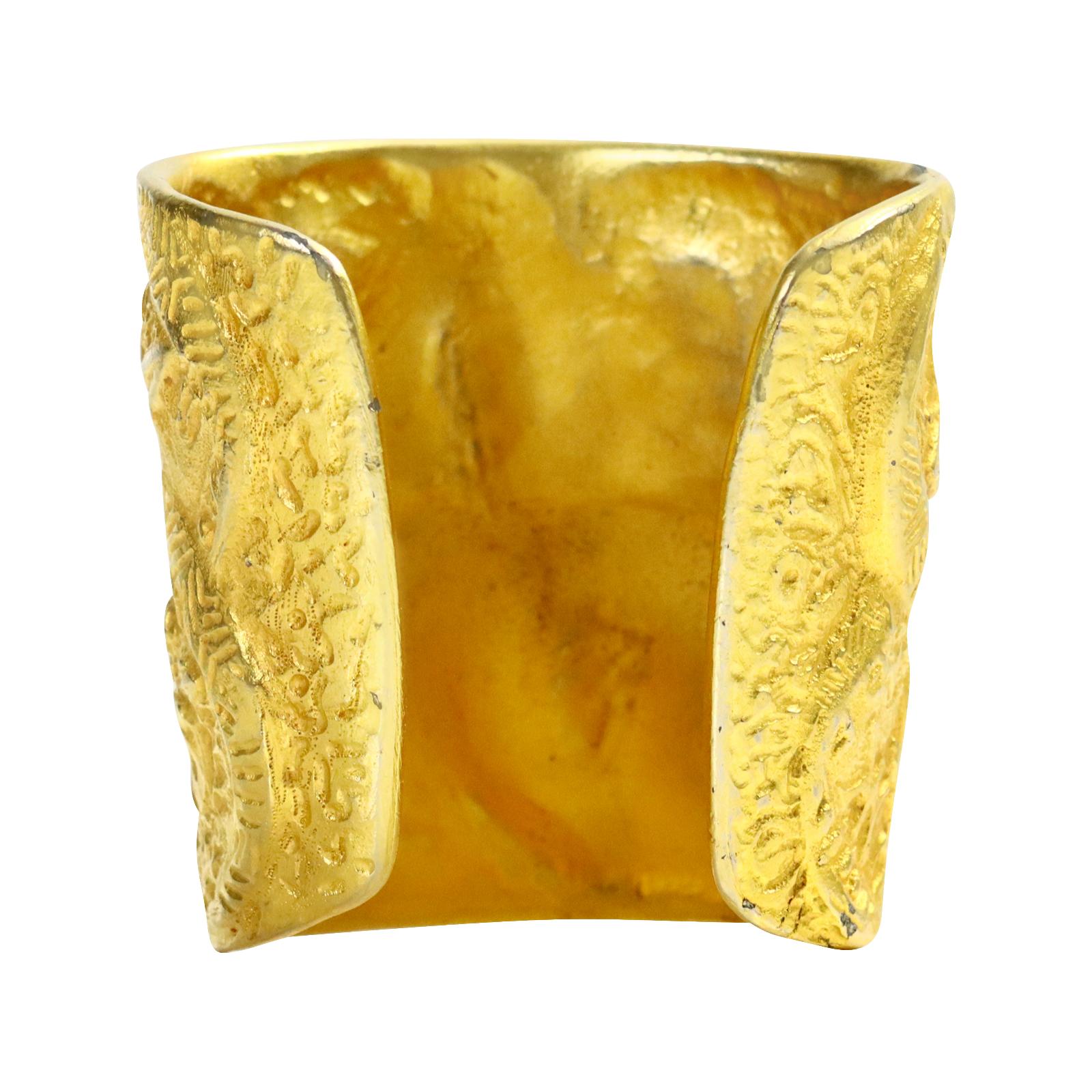 Vintage Clara Studio Gold Tone Textured Cuff 1