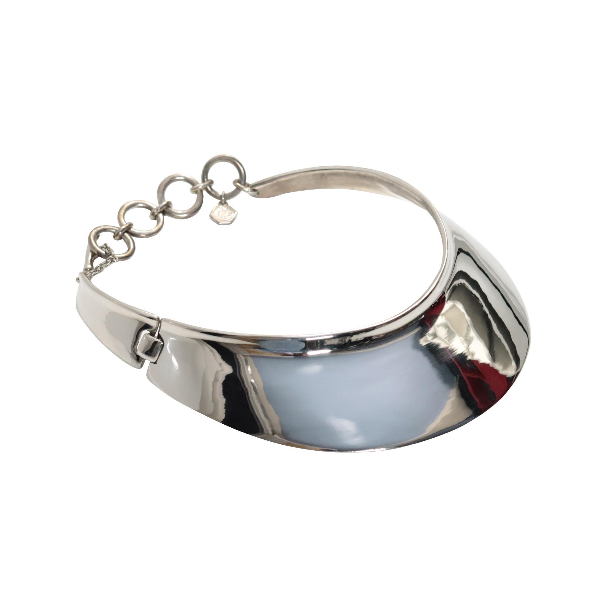 Vintage Clara Studio Silber Ton Choker Halskette CIRCA 1990s im Angebot 5