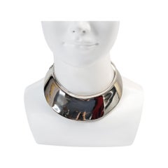 Vintage Clara Studio Articulated Silver Tone Choker Necklace Circa 1990s