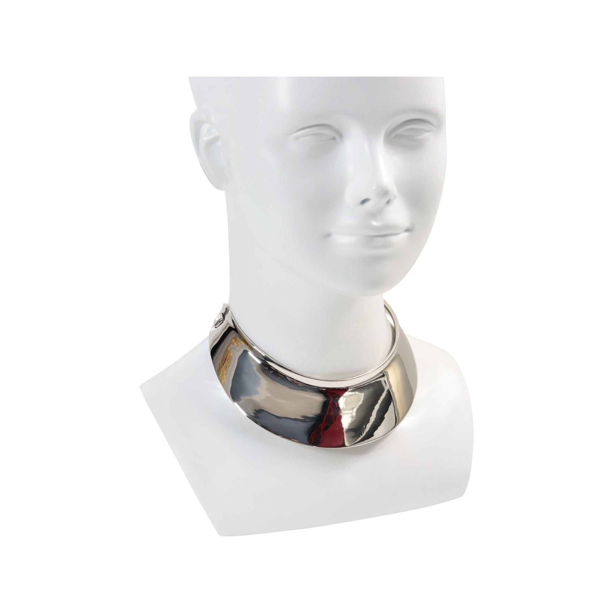 Vintage Clara Studio Silber Ton Choker Halskette CIRCA 1990s im Zustand „Gut“ im Angebot in New York, NY