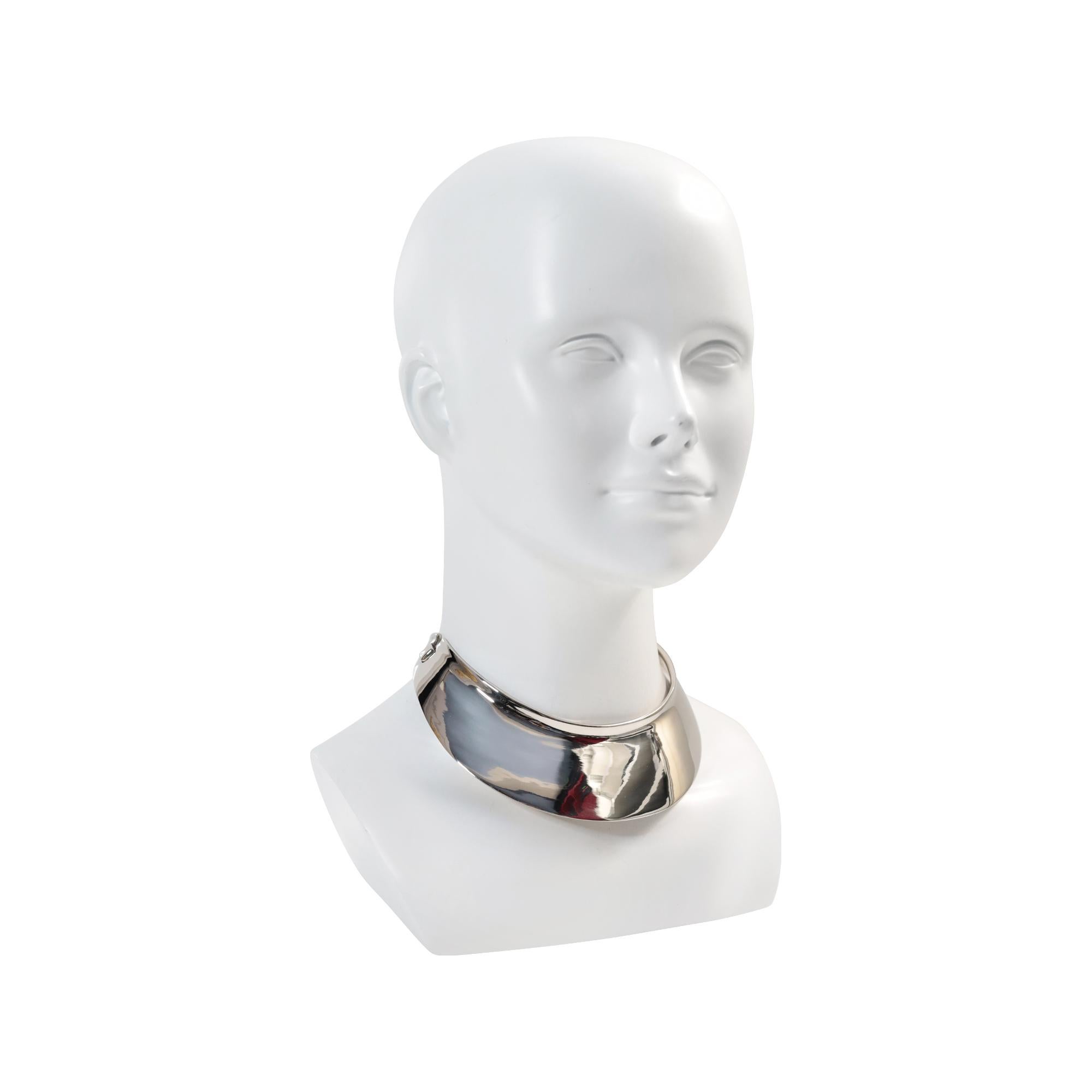 Vintage Clara Studio Silber Ton Choker Halskette CIRCA 1990s für Damen oder Herren im Angebot