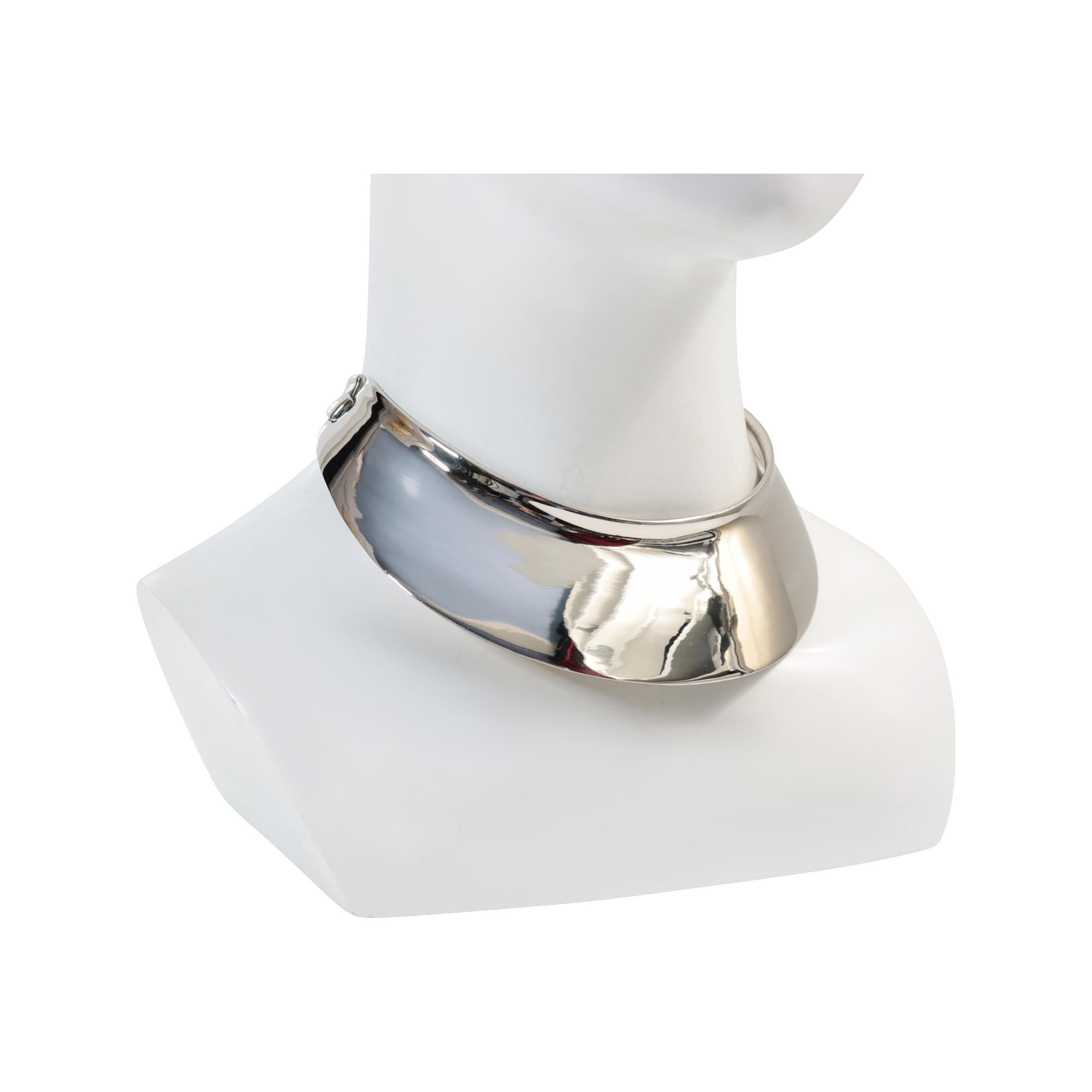 Vintage Clara Studio Silber Ton Choker Halskette CIRCA 1990s im Angebot 1