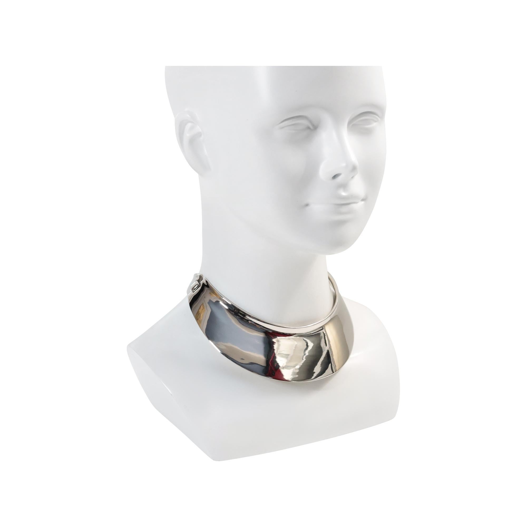 Vintage Clara Studio Silber Ton Choker Halskette CIRCA 1990s im Angebot 2