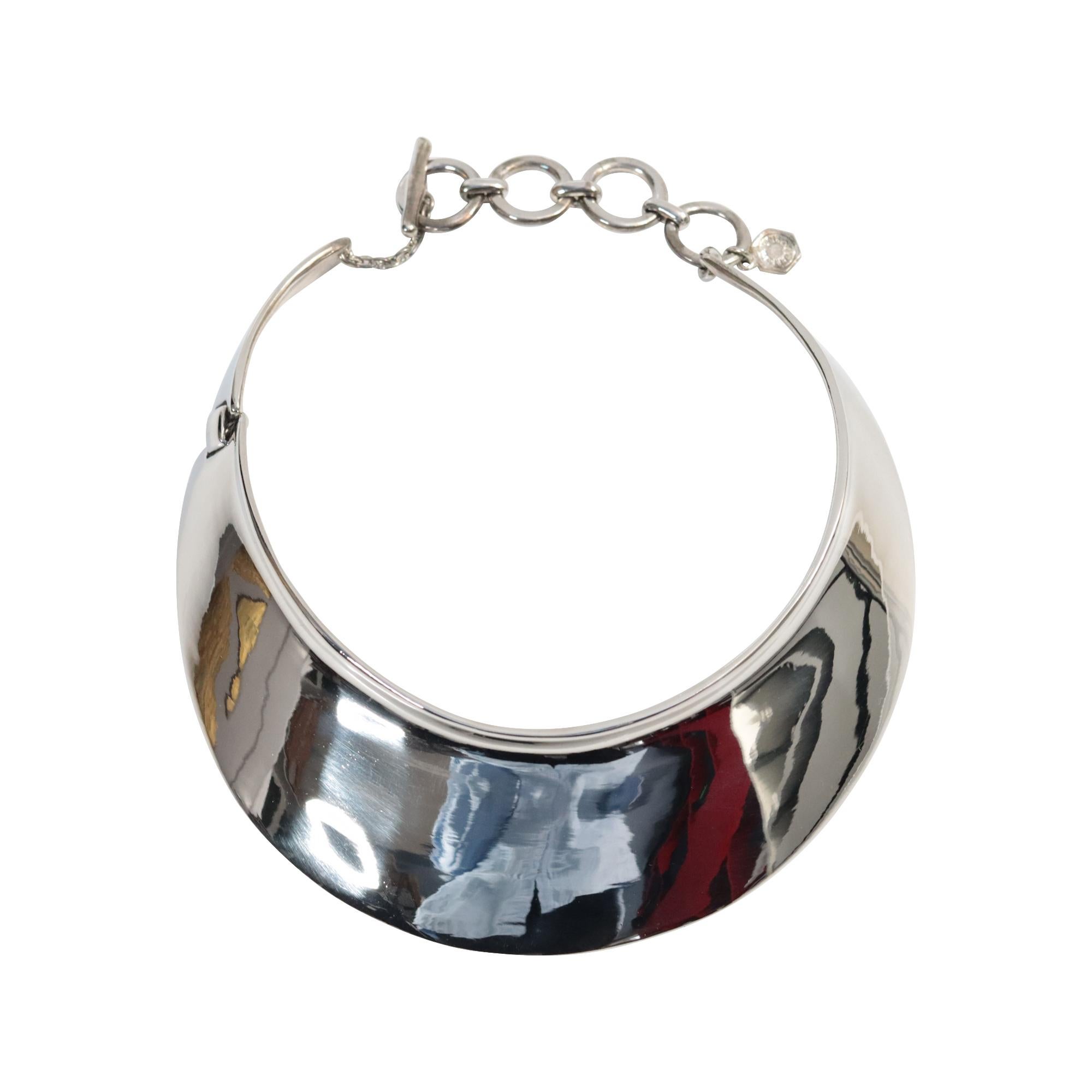 Vintage Clara Studio Silber Ton Choker Halskette CIRCA 1990s im Angebot 3