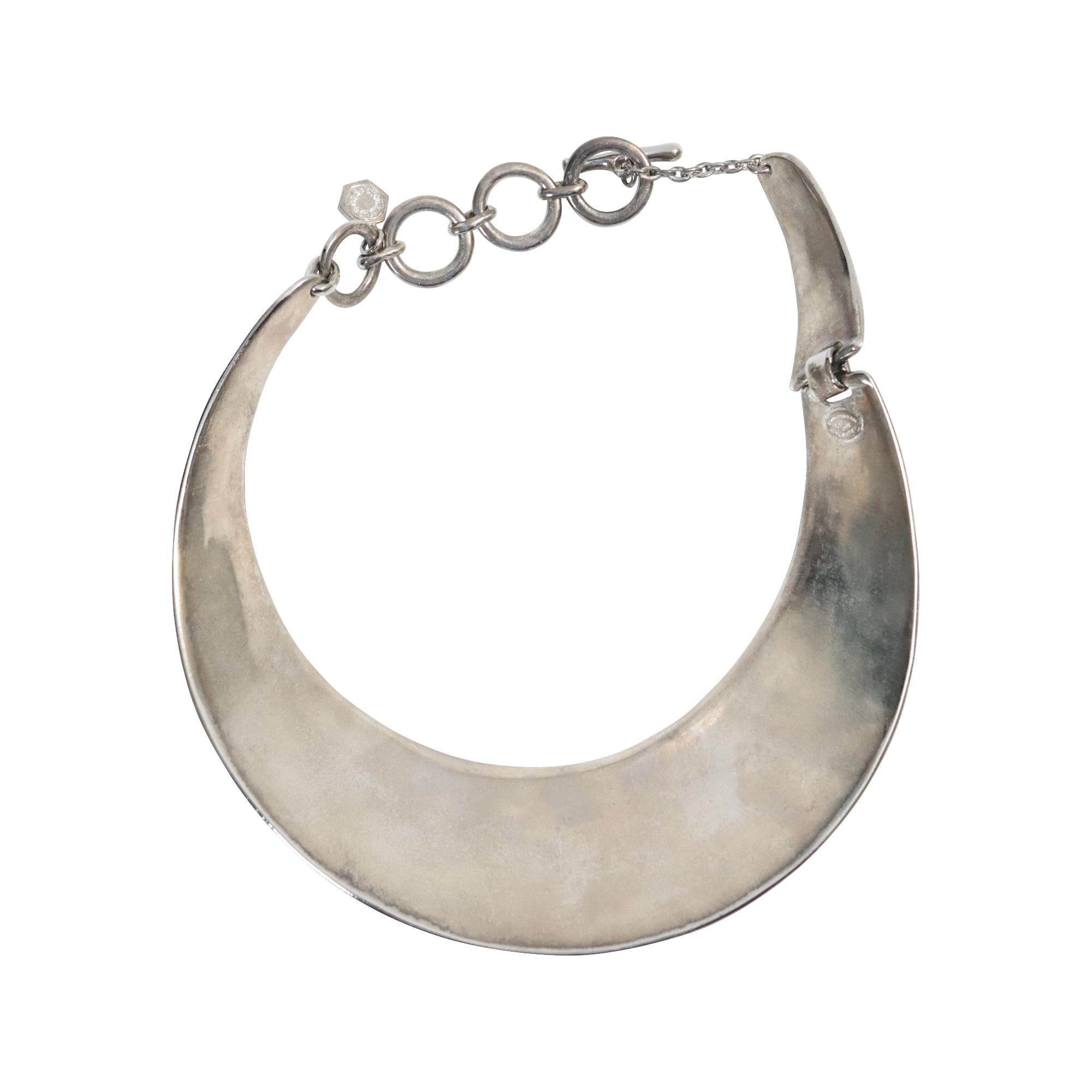 Vintage Clara Studio Silber Ton Choker Halskette CIRCA 1990s im Angebot 4